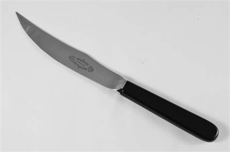 New Fantastic Genuine Black Handle Steak Knife Mirrored Finish Made In