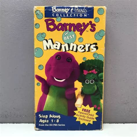 BARNEY FRIENDS COLLECTION Best Manners VHS Video Tape VTG Sing Along Songs RARE EUR