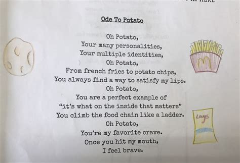 Ode Poetry. Students created Odes to objects or things that do not get