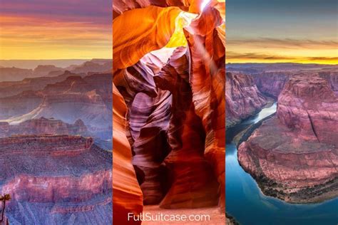 Itinerary For Grand Canyon Horseshoe Bend And Antelope Canyon Map