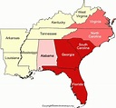 Map Of Southeast US | Southeast Map of US