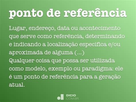 Ponto de referência Dicio Dicionário Online de Português