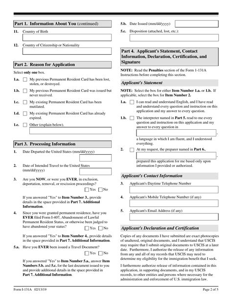 Uscis Form I 131a Fill Out Sign Online And Download Fillable Pdf