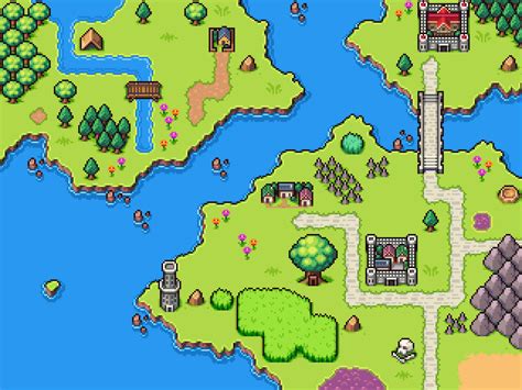 Pixel Art Map Layout Design Rpg Game Forumsrpgmakerweb Map Games