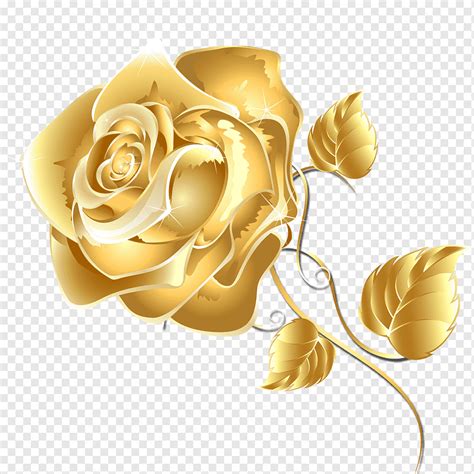 Gold Flowers Flowers Golden Rose Png Pngwing
