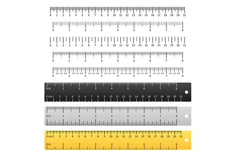 When using a metric ruler, line one end of the object up. Measuring rulers. School ruler, metric scale measure ...