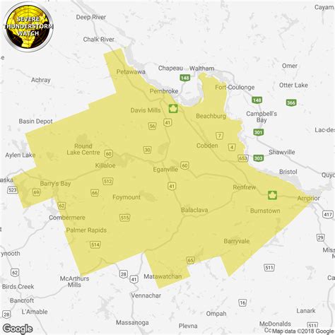 The thunderstorm watch, issued at about 4:30 p.m. Severe Thunderstorm Watch Issued