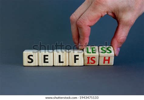Selfish Selfless Symbol Businessman Turns Cubes Stock Photo 1943475133