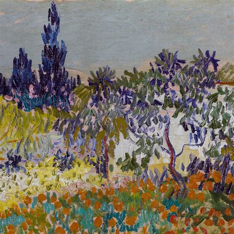 Flowering Garden W Path Detail Vincent Van Gogh Dutch Oil On Canvas The