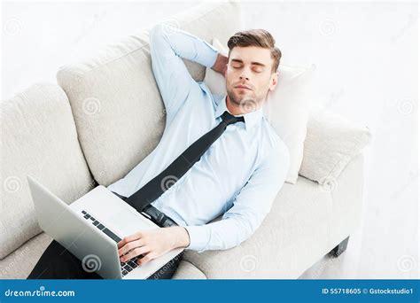 Work That Makes Him Sleepy Stock Image Image Of Elegance Necktie