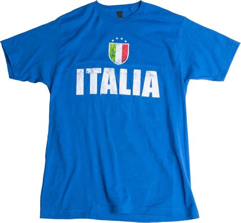 italia italy azzurri futbol italian national soccer vintage look t shirt blue xxx large
