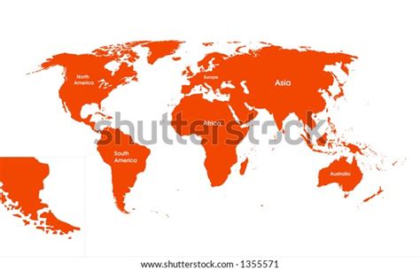 Extremely High Detailed World Mapwith Names Stock Illustration 1355571
