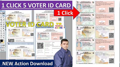 1 Click 5 Voter Id Card Print Phtoshop Action Download By Tocome 5 New