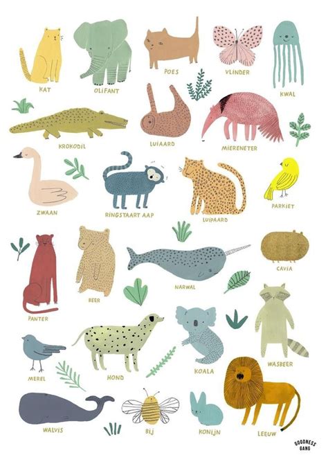 Wild Animal Poster Animal Posters Animal Illustration Cute Animal