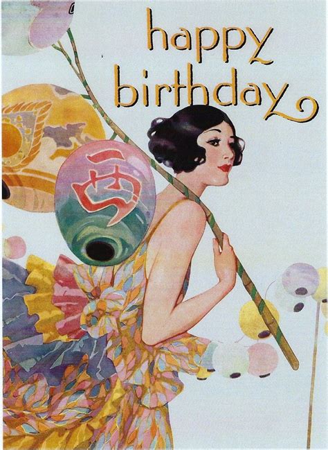 Birthday Greeting Card Happy Birthday Happy Birthday Art Happy Birthday Vintage Vintage