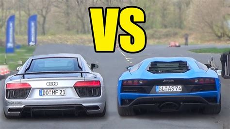 Audi R8 V10 Plus Vs Lamborghini Aventador 🔥drag Race🚀 Youtube