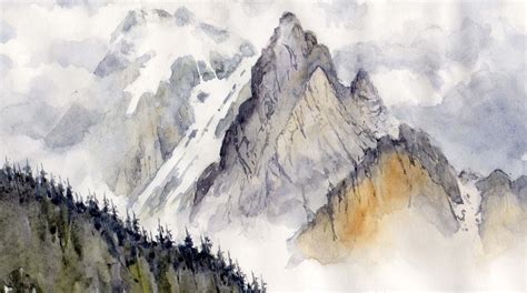 Mountains In Watercolor Bellamys Bivouac
