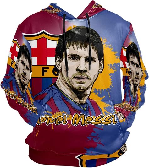 Mens 3d Printed Hoodie Pullover Lionel Messi Hooded