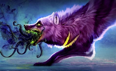 See more ideas about demon drawings, horror art, demon. "Wolf, Dark Wolf, Purple wolf, scary monster, monster wolf ...