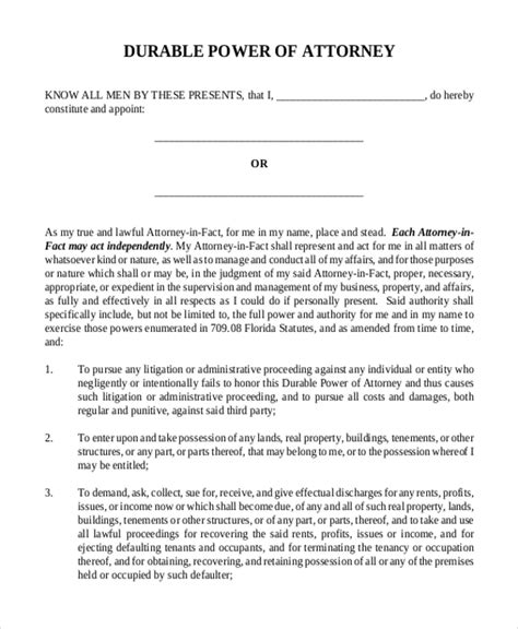 Free Printable Durable Power Of Attorney Forms This Page Will Provide Some