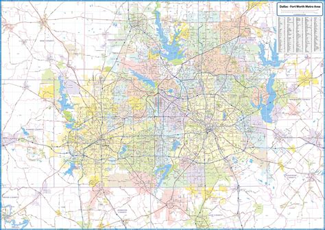 Buy Dallas Fort Worth Metro Area Laminated Wall Map Online At