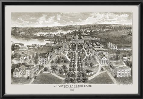 University Of Notre Dame 1903 Vintage City Maps Restored Maps