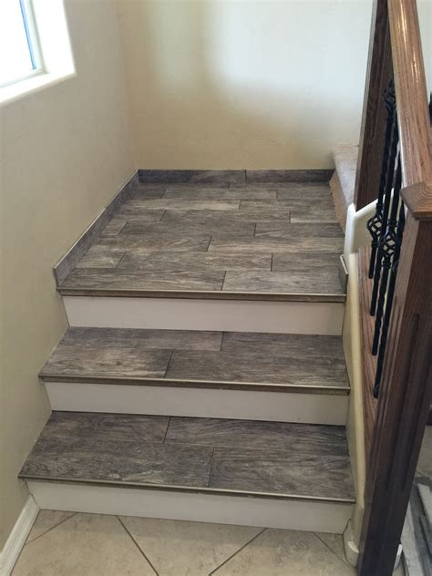 Porcelain Wood Look Tile Stairs Flooring For Stairs Laminate
