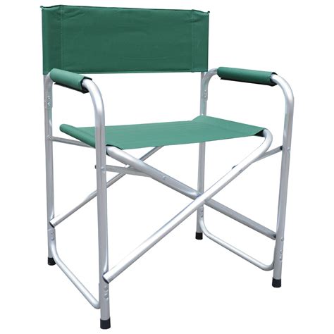 Black And Green Lightweight Folding Directors Chair W Padded Arms Camping Garden Ebay
