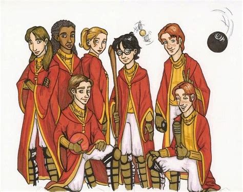 A Beautiful Colored Version Of My Drawing Of The Gryffindor Quidditch