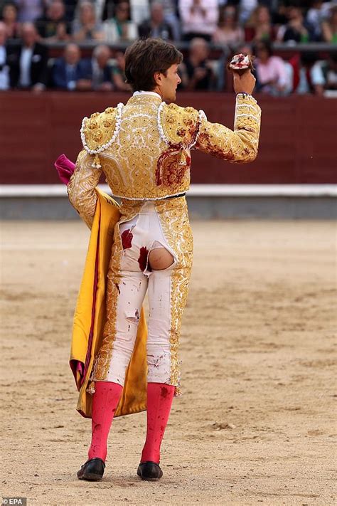 Matador Is Gored In The Bottom By Raging Beast At Madrid Festival