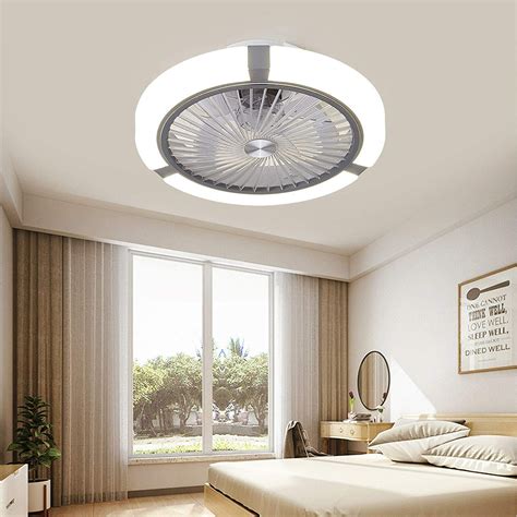 Tfcfl Ceiling Fan Light Round Invisible Ceiling Fan With Led Lamp 3