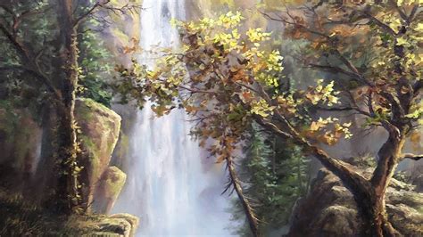 Autumn Waterfall Paint With Kevin ® Youtube
