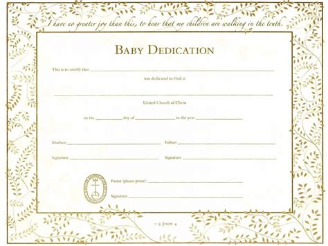 Awesome Baby Dedication Certificate Template Oahubeachweddings