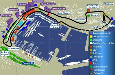 Map Of The Monaco Formula 1 Grand Prix Track Monaco Grand Prix