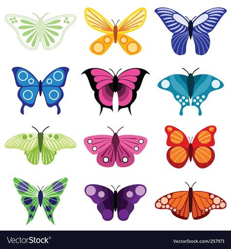 Butterfly Icons Royalty Free Vector Image Vectorstock