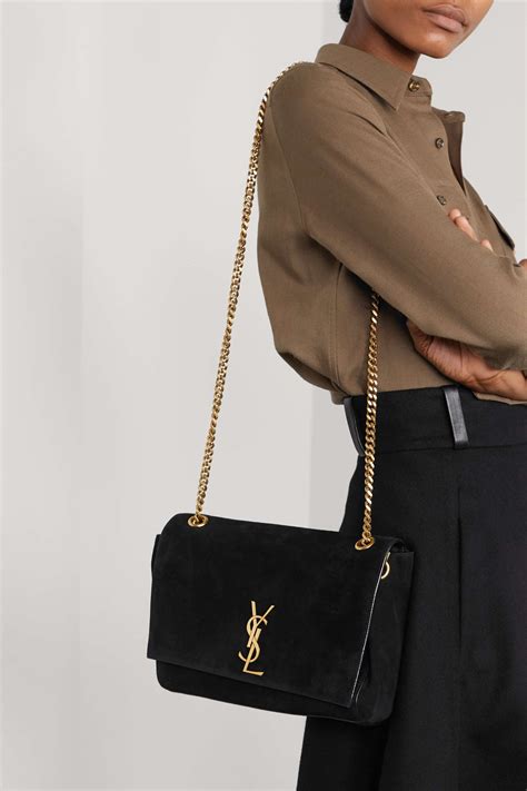 Black Kate Reversible Leather And Suede Shoulder Bag Saint Laurent
