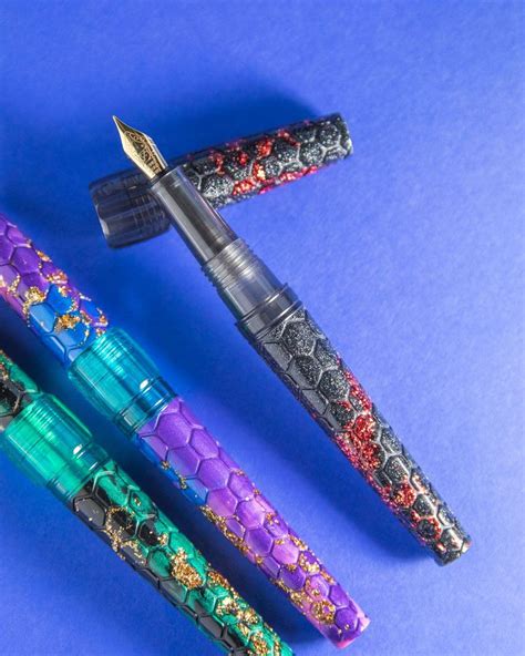 Benu Hexagon Fountain Pens Sparkling Resin Fountain Pens Featuring A