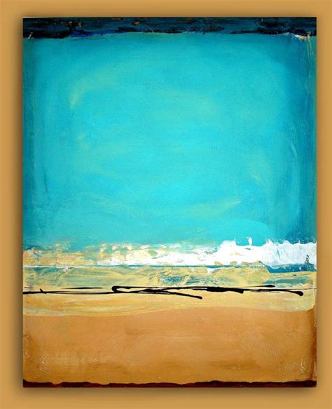 Ocean And Sand Turquoisetan Abstract Acrylic Large Painting