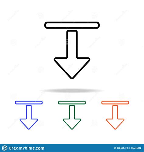 Straight And Down Arrow Icon Elements Of Simple Web Icon In Multi