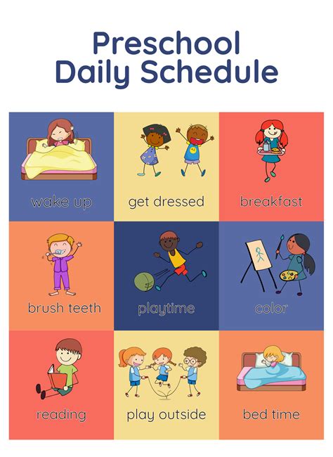 Printable Visual Daily Routine Preschool Preschool Le