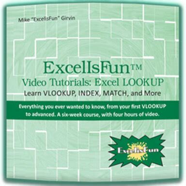 Excelisfun Excel Lookup On Dvd Mrexcel Products Mrexcel