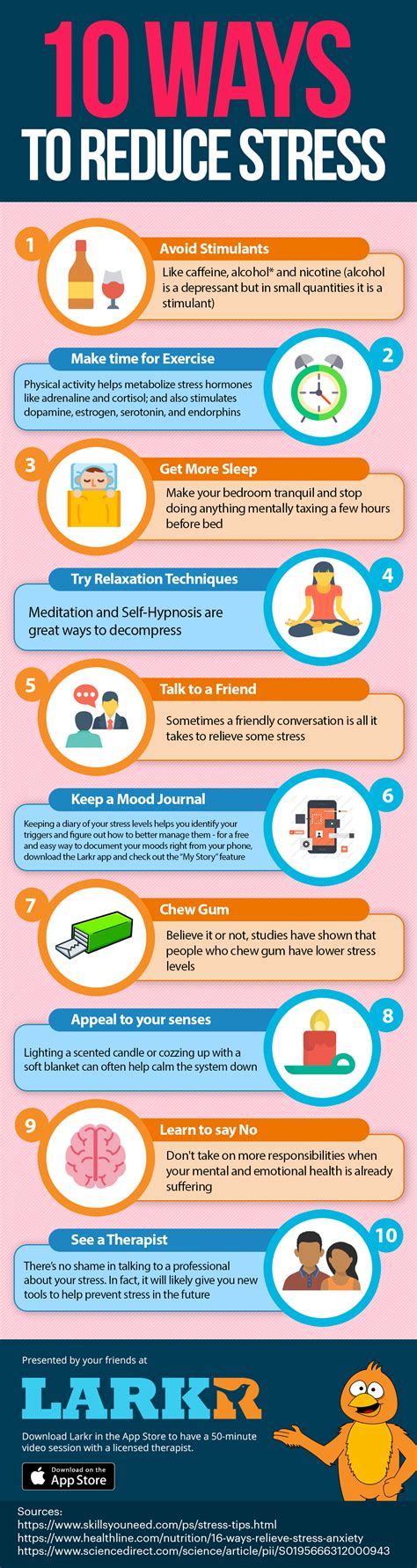 10 Simple Ways To Reduce Stress Infographic