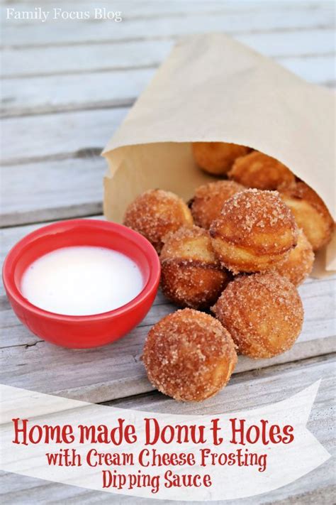 Homemade Donut Holes With Cream Cheese Frosting Dipping Sauce Donuts