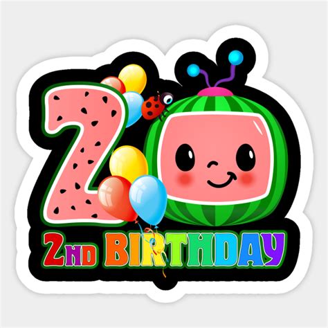 2nd Birthday Cocomelon 2nd Birthday T Sticker Teepublic