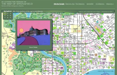 Map Of Springfield Mapa Interactivo De La Ciudad De Los Simpsons