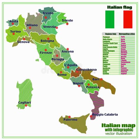 Italy Map With Italian Regions Vector Stock Vector Illustration Of Images