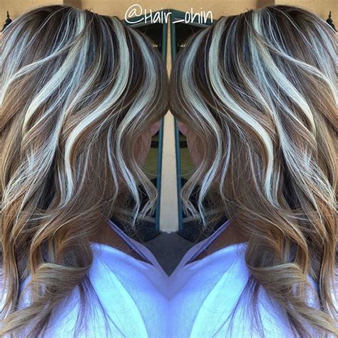 Light Brown Base Wplatinum Thick Crown Highlights Hair Color
