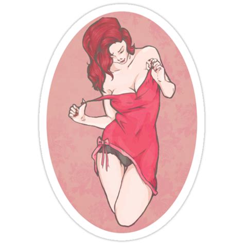 Pin Up Redhead Vintage Stickers By Samantha Royle Redbubble