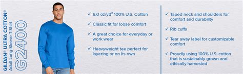 Gildan Mens Ultra Cotton Long Sleeve T Shirt Style G2400 2 Pack