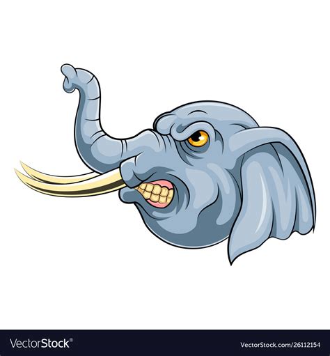 Elephant Head Mascot Royalty Free Vector Image